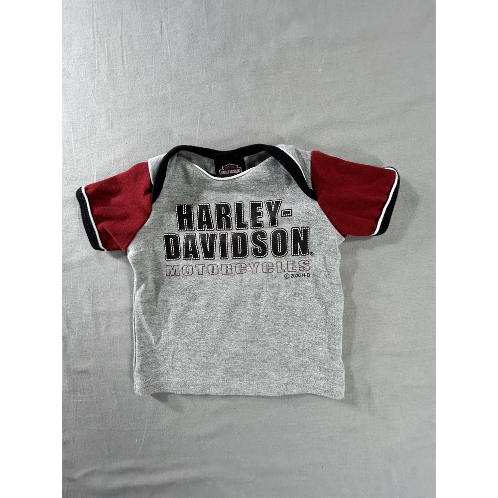 Harley Davidson Short Sleeve Shirt Baby 3/6 Month Gray Biker Motorcycle